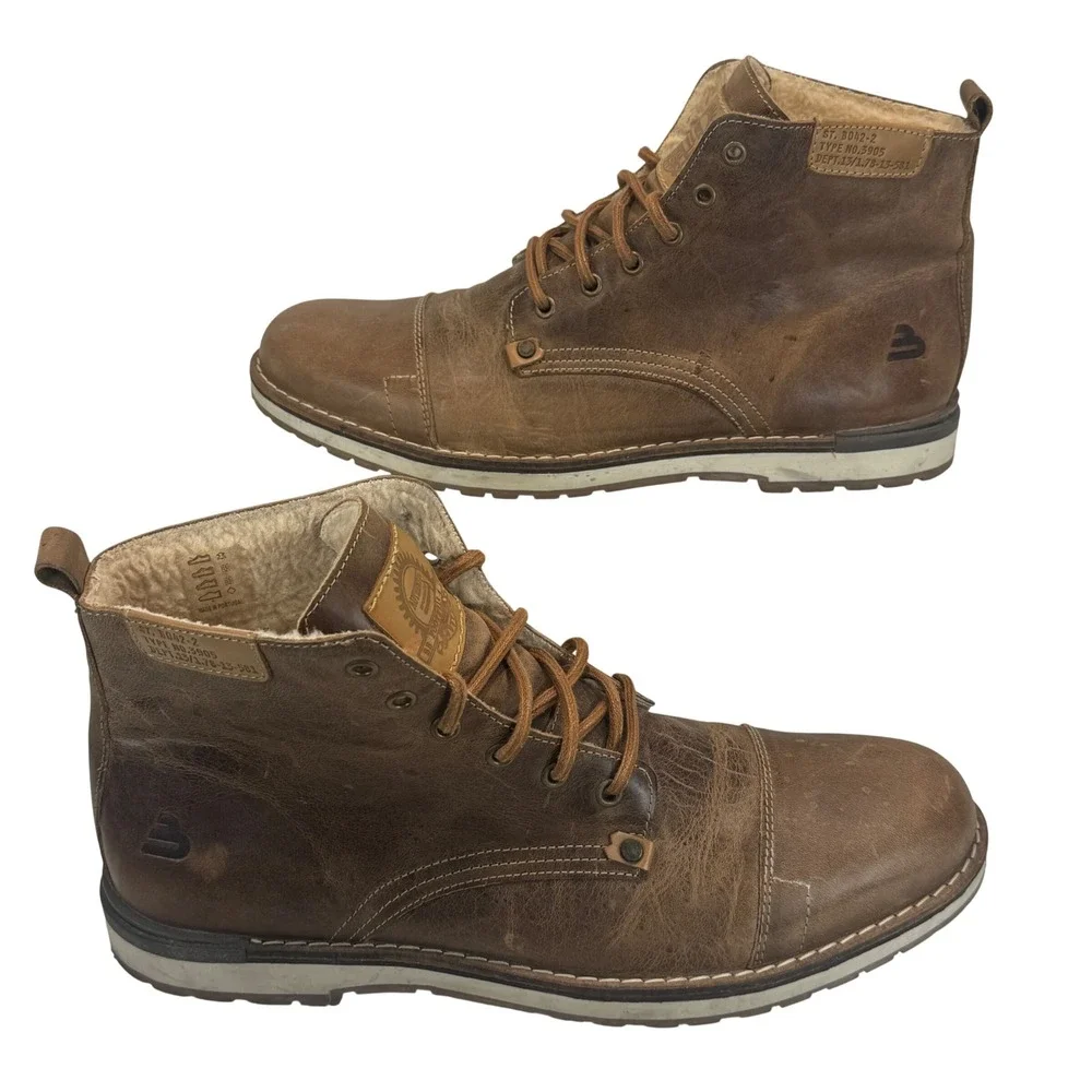 Bullboxer Gelos Brown Leather Lined Chukka Boots Men 13 Portugal Heritage Casual